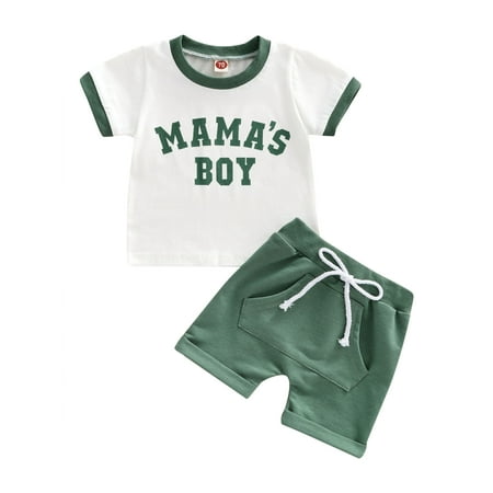 Qtinghua Newborn Baby Boy Summer Clothes Mama s Boy Print T-Shirt Tops Shorts Pants 2PCS Outfits Green 12-18 Months
Qtinghua Newborn Baby Boy Summer Clothes Mama s Boy Print T-Shirt Tops Shorts Pants 2PCS Outfits Green 12-18 Months