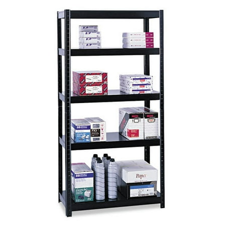 Safco 5247BL 36 in. x 24 in. x 72 in. Five-Shelf Boltless Steel Shelving - Black