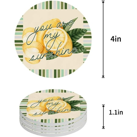 ZHANZZK Summer Fresh Lemon Retro Stripe Set of 8 Round Coaster for Drinks Absorbent Ceramic Stone Coasters Cup Mat with Cork Base for Home Kitchen Room Coffee Table Bar Decor
ZHANZZK Summer Fresh Lemon Retro Stripe Set of 8 Round Coaster for Drinks Absorbent Ceramic Stone Coasters Cup Mat with Cork Base for Home Kitchen Room Coffee Table Bar Decor