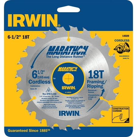 Irwin-Irwin Marathon 6-1/2 In. 18-Tooth Framing/Ripping Circular Saw Blade