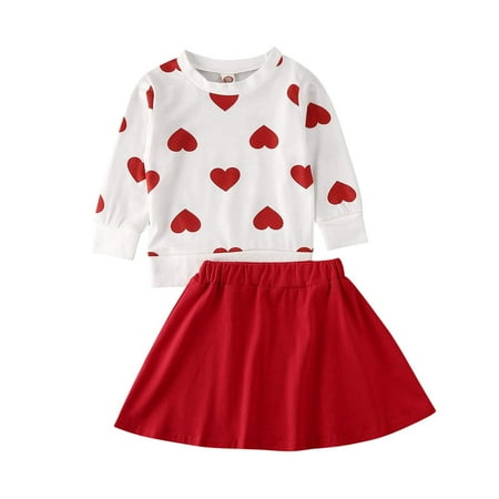 HESHENG Toddler Kids Baby Girls Valentine s Heart Long Sleeve Pullover Tops Skirts 2Pcs Set Outfits Set
HESHENG Toddler Kids Baby Girls Valentine s Heart Long Sleeve Pullover Tops Skirts 2Pcs Set Outfits Set