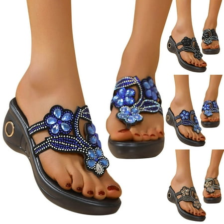 Aayomet Sandals for Women Women Sandals Fashionable Summer New Pattern Flip Flop Rhinestone Hollow Flower Wedge Comfortable Gold 9
Aayomet Sandals for Women Women Sandals Fashionable Summer New Pattern Flip Flop Rhinestone Hollow Flower Wedge Comfortable Gold 9
