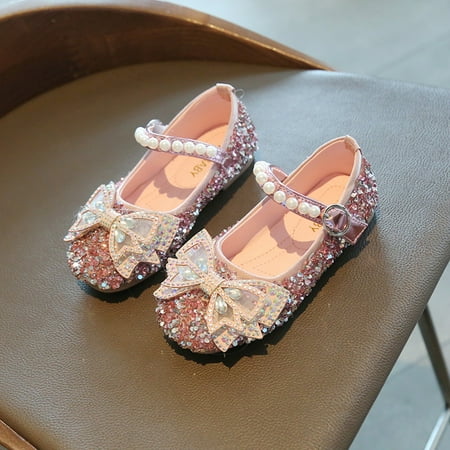 BTJX Children Toddler Baby Girls Pearl Bling Leather Princess Shoes Sandals