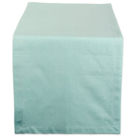 14 x 72 Aqua Blue Rectangular Solid Chambray Cotton Table Runner