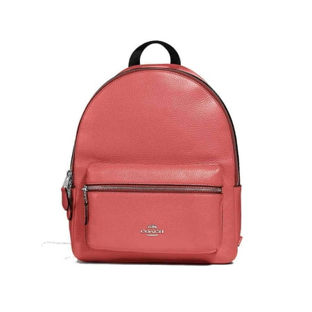 Coach (F30550) Coral Pebbled Leather Medium Charlie Backpack Bag