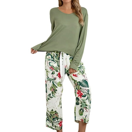 Women Casual Pajamas Sets Long Sleeve Tops And Long Pants Printing Sleepwear Two Piece Set Ladies Summer Pajamas
Women Casual Pajamas Sets Long Sleeve Tops And Long Pants Printing Sleepwear Two Piece Set Ladies Summer Pajamas