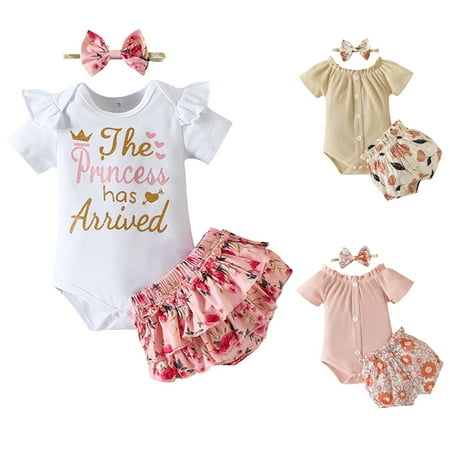 SILVERCELL Baby Girls Clothes Short Sleeve Romper Shorts Hairband 3PCS Set Newborn Outfit 0-24 Months
SILVERCELL Baby Girls Clothes Short Sleeve Romper Shorts Hairband 3PCS Set Newborn Outfit 0-24 Months