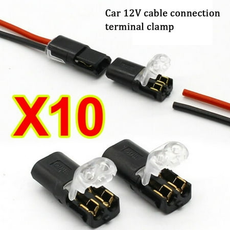 10Pcs 12V Car Wire and Cable Plug Connector With Terminal Connection Clamp