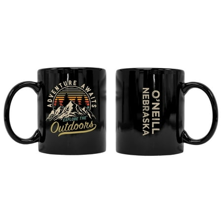 O Neill Nebraska Souvenir Adventure Awaits 8 oz Coffee Mug 2-Pack