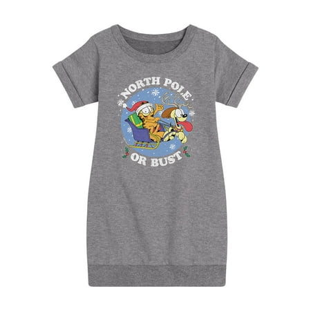 Garfield - North Pole Or Bust - Toddler And Youth Girls Fleece Dress