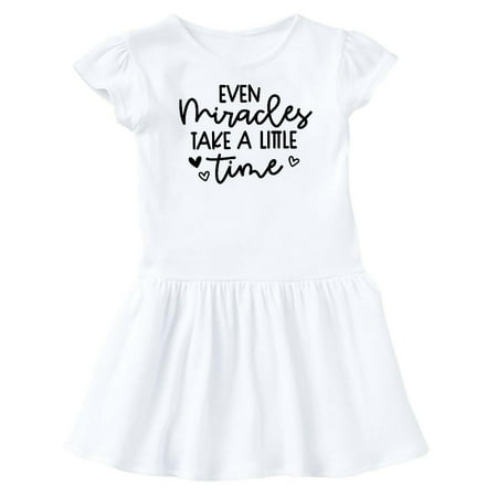 Inktastic Baby Even Miracles Take a Little Time Gift Baby Girl Dress