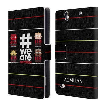 OFFICIAL AC MILAN 2018/19 CREST LEATHER BOOK WALLET CASE COVER FOR SONY PHONES 2