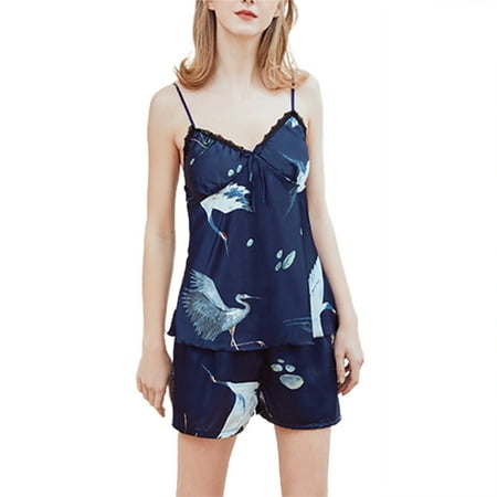 Liveday Women s Silks Satin Pajamas Short 2-Piece Pajamas with Straps V-Neck Sleep Shirt & Shorts Sweet Floral Home Comfort Suit New
Liveday Women s Silks Satin Pajamas Short 2-Piece Pajamas with Straps V-Neck Sleep Shirt & Shorts Sweet Floral Home Comfort Suit New