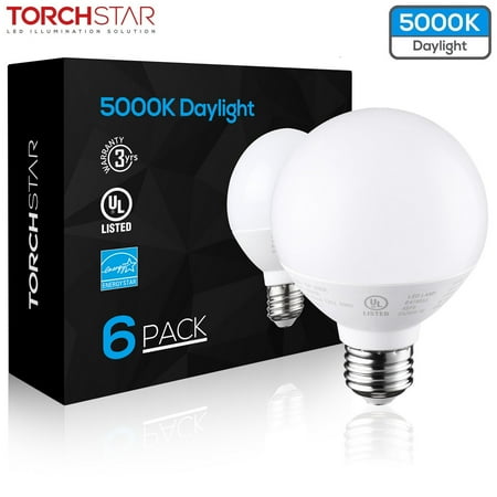 TORCHSTAR 6 Pack G25 Globe LED Light Bulb 6W=40W Dimmable Vanity Light Bulbs E26 Base Damp Location Available 5000K Daylight
TORCHSTAR 6 Pack G25 Globe LED Light Bulb 6W=40W Dimmable Vanity Light Bulbs E26 Base Damp Location Available 5000K Daylight