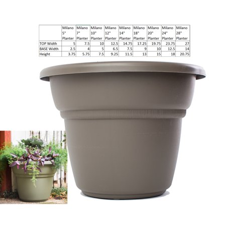 Bloem Milano Planter 18" Peppercorn