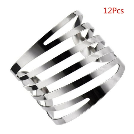 AOOOWER 12pcs dining table wire napkin buckle metal bar towel buckle napkin ring napkin