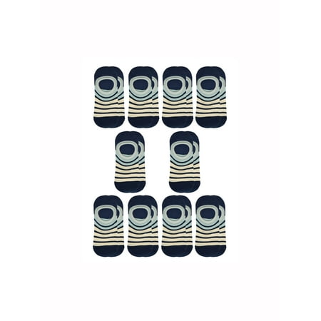 Unique Bargains Men's Stripes Low Cut Contrast Color Boat Socks 10 Pairs