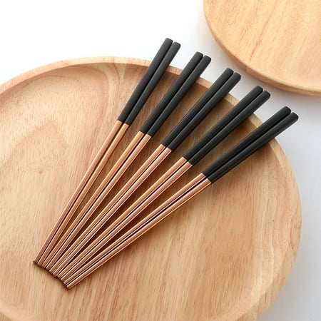 Livesture Stainless Steel Chopsticks Color Household Anti-scald Tableware Black rose 5pairs
Livesture Stainless Steel Chopsticks Color Household Anti-scald Tableware Black rose 5pairs