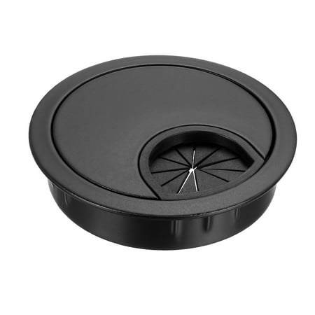 Cable Hole Cover 2-1/8 Inch Zinc Alloy Desk Grommet for Wire Organizer (Black)