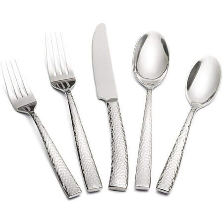 Flatware Set 20 Piece Black Stainless Steel Cutlery Set Forged with Hammered Handle Service for 4
Flatware Set 20 Piece Black Stainless Steel Cutlery Set Forged with Hammered Handle Service for 4