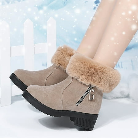 KEUSN Fashion Winter Women Snow Boots Low Heel Thick Sole Non Slip Side Zipper Solid Color Plush Warm and Comfortable
KEUSN Fashion Winter Women Snow Boots Low Heel Thick Sole Non Slip Side Zipper Solid Color Plush Warm and Comfortable