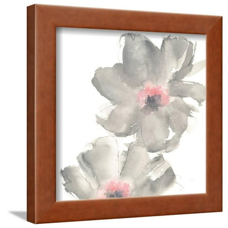 Gray Blush Cosmos II on White Framed Print Wall Art By Chris Paschke