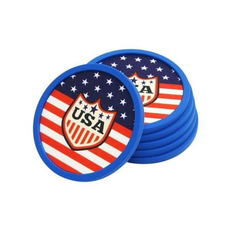 Doolland American Flag Premium Drink Coasters,Set of 6 Silicone Placemat Cup Holder,Stackable Non Slip Stars and Stripes Coaster for Kitchen Restaurant Bar or Boat,4.4inch
Doolland American Flag Premium Drink Coasters,Set of 6 Silicone Placemat Cup Holder,Stackable Non Slip Stars and Stripes Coaster for Kitchen Restaurant Bar or Boat,4.4inch