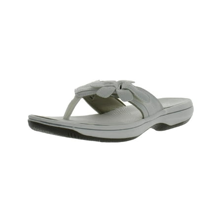 Clarks Women s Brinkley Flora H Faux Leather Slip On Thong Flip Flop Sandals