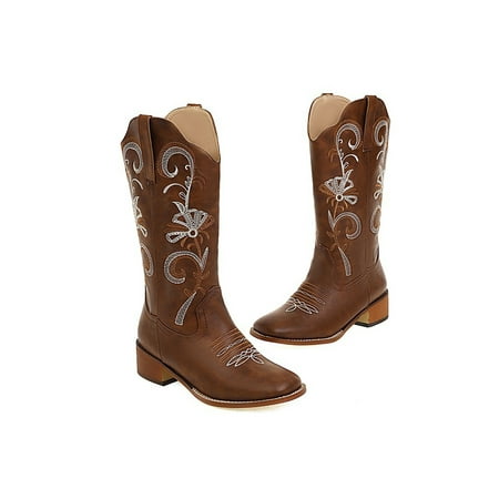 Avamo Womens Comfort Western Cowgirl Boots Vintage Riding Fashion Embroidered Mid Calf Boot Dark Brown 8
Avamo Womens Comfort Western Cowgirl Boots Vintage Riding Fashion Embroidered Mid Calf Boot Dark Brown 8