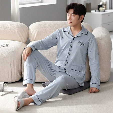 DanceeMangoo Autumn Winter Mens Cotton Pajamas Button Lapel Sleepwear Leisure Pajama Sets Casual Sleep&Lounge Father Pyjamas Male Pijama
DanceeMangoo Autumn Winter Mens Cotton Pajamas Button Lapel Sleepwear Leisure Pajama Sets Casual Sleep&Lounge Father Pyjamas Male Pijama