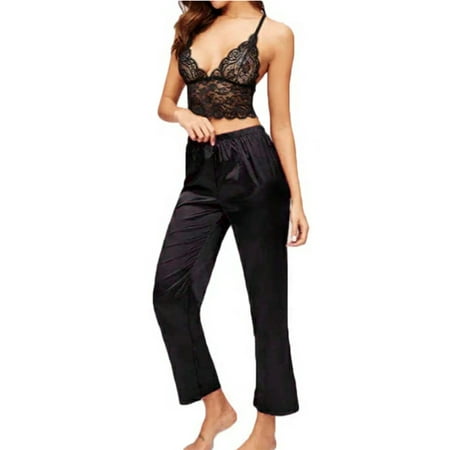 luethbiezx Women Lace Bralette Cami Top with Satin Pants 2 Piece Lingerie Pajama Sleepwear Set
luethbiezx Women Lace Bralette Cami Top with Satin Pants 2 Piece Lingerie Pajama Sleepwear Set