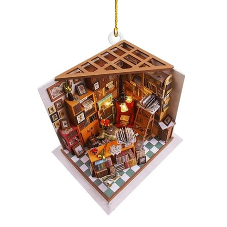 Topaty Christmas Bookstores Pendant | 2D Acrylic House Christmas Tree Ornaments With Miniature | Creativity House Hanging Ornament Rustic Bookhouse Decorations
Topaty Christmas Bookstores Pendant | 2D Acrylic House Christmas Tree Ornaments With Miniature | Creativity House Hanging Ornament Rustic Bookhouse Decorations