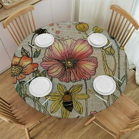 Sheronv Flowers Bee Art Nouveau Round Table Cover Stain Resistant Washable Indoor Outdoor Tablecloth Kitchen Dining Wedding Parties Picnic Camping 100% Polyester Fiber 42-46
Sheronv Flowers Bee Art Nouveau Round Table Cover Stain Resistant Washable Indoor Outdoor Tablecloth Kitchen Dining Wedding Parties Picnic Camping 100% Polyester Fiber 42-46