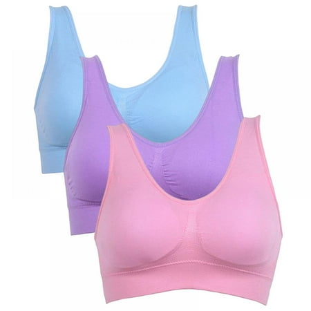 Valcatch Womens Breathable Sports Bra - Wirefree Sleep Bra 3Pack/S-5XL