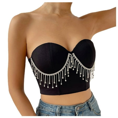 COFEST Women s Diamond Tassel Fishbone Corset Top Clearance Vintage Strapless Tops Clothes 2023 Trendy Summer Erogenous Tunic V Neck Shirts Solid Tees Black M
COFEST Women s Diamond Tassel Fishbone Corset Top Clearance Vintage Strapless Tops Clothes 2023 Trendy Summer Erogenous Tunic V Neck Shirts Solid Tees Black M