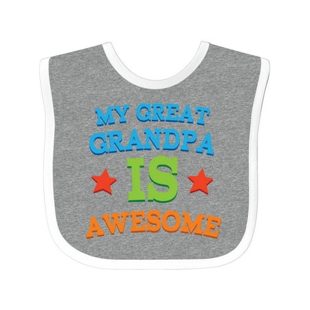 Inktastic My Great Grandpa is Awesome Grandkid Gift Baby Boy or Baby Girl Bib