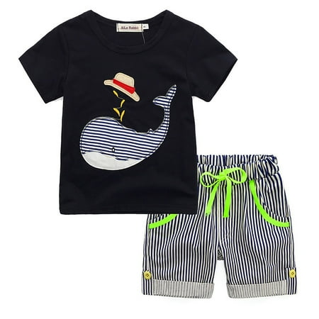 TAIAOJING Toddler Baby Boy 2 Piece Outfit Kids Cartoon T-shirt Top+Striped Short Pants Set Clothes Set
TAIAOJING Toddler Baby Boy 2 Piece Outfit Kids Cartoon T-shirt Top+Striped Short Pants Set Clothes Set