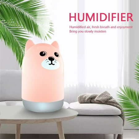 Portable Mini Humidifier 300ml Cool Mist Humidifier with Night Light