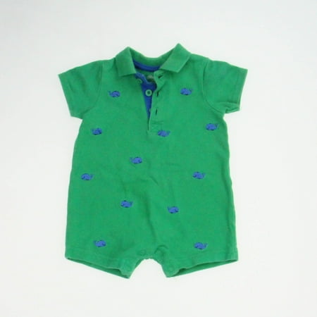 Pre-owned Little Me Boys Green Romper size: 6 Months