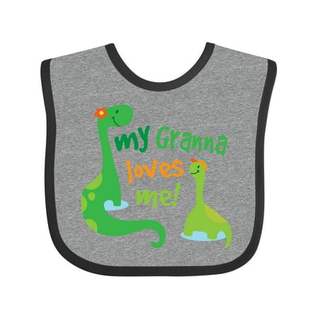 Inktastic My Granna Loves Me Grandson Gift Baby Boy Bib