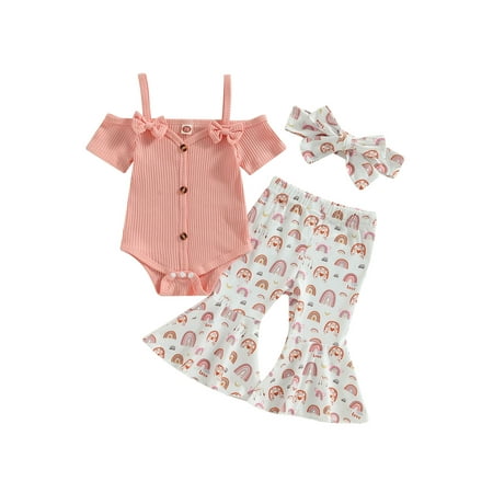 Bagilaanoe 3pcs Newborn Baby Girl Long Pants Set Off Shoulder Sleeveless Romper Tops + Flower Print Flare Trousers + Headband 6M 12M 18M 24M Infant Casual Outfits
Bagilaanoe 3pcs Newborn Baby Girl Long Pants Set Off Shoulder Sleeveless Romper Tops + Flower Print Flare Trousers + Headband 6M 12M 18M 24M Infant Casual Outfits