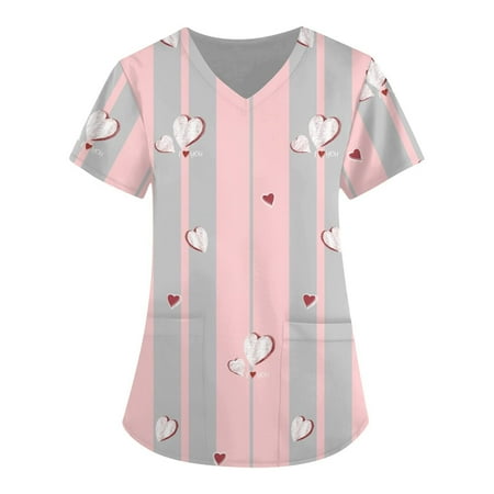 LWZWM Valentine s Day Women Scrubs Tops Love Heart Print Medical Scrub Shirts Working Uniform Fashion Short Sleeve V-Neck Tops Working Uniform Pocket Blouse Pink XL
LWZWM Valentine s Day Women Scrubs Tops Love Heart Print Medical Scrub Shirts Working Uniform Fashion Short Sleeve V-Neck Tops Working Uniform Pocket Blouse Pink XL