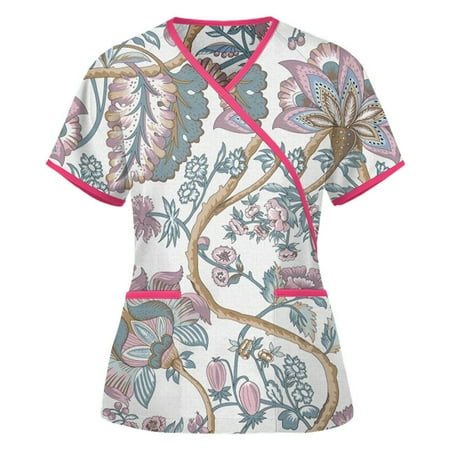YDKZYMD Women s Scrubs Top Graphic V Neck Classic Fit Tops Short Sleeve Casual Tops with Pockets Plus Size Summer Uniform for Women
YDKZYMD Women s Scrubs Top Graphic V Neck Classic Fit Tops Short Sleeve Casual Tops with Pockets Plus Size Summer Uniform for Women