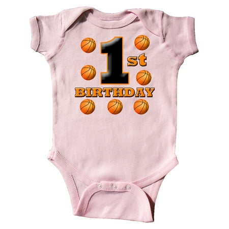 Inktastic 1st Birthday Basketball Gift Baby Boy or Baby Girl Bodysuit