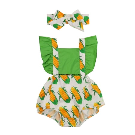 Summer 2Pcs Newborn Baby Girls Avocado/Strawberry/Corn Print Fly Sleeve Square Collar Romper + Bow-knot Headband
Summer 2Pcs Newborn Baby Girls Avocado/Strawberry/Corn Print Fly Sleeve Square Collar Romper + Bow-knot Headband