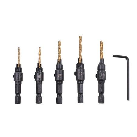 Aokid 6Pcs 1/4 Hexagonal Shank Woodwork Hole Countersunk Twist Drill Bit Drilling Tool Hardware tools Wide Use Durable Abrasion Resistant
Aokid 6Pcs 1/4 Hexagonal Shank Woodwork Hole Countersunk Twist Drill Bit Drilling Tool Hardware tools Wide Use Durable Abrasion Resistant