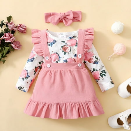 Baby Girls Bodysuit Suspender Skirt+Headband Set with Wide Shoulder Straps A Wonderful Gift for Toddlers
Baby Girls Bodysuit Suspender Skirt+Headband Set with Wide Shoulder Straps A Wonderful Gift for Toddlers