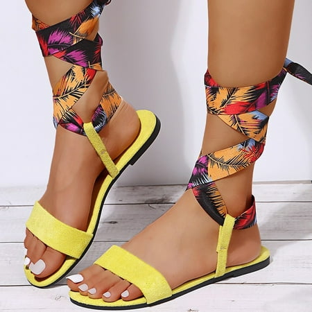 Women s Fashion Summer Flat Satin Color Print Suede Lace-Up Sandals Note Please Buy One Or Two Sizes Larger
Women s Fashion Summer Flat Satin Color Print Suede Lace-Up Sandals Note Please Buy One Or Two Sizes Larger