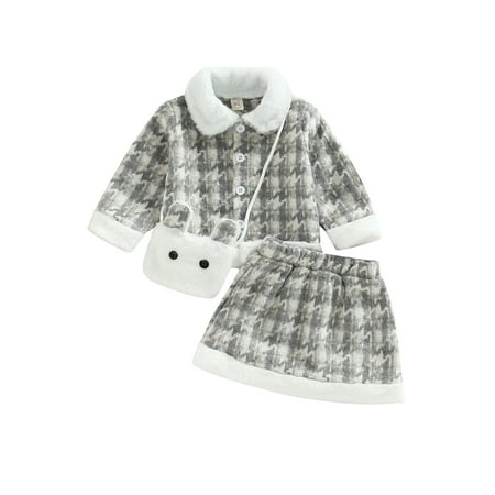 Eyicmarn Kids Girls Dress Suit Long Sleeve Lapel Neck Buttons Coat + Patchwork Half Dress + Bag Fall Winter Clothes
Eyicmarn Kids Girls Dress Suit Long Sleeve Lapel Neck Buttons Coat + Patchwork Half Dress + Bag Fall Winter Clothes