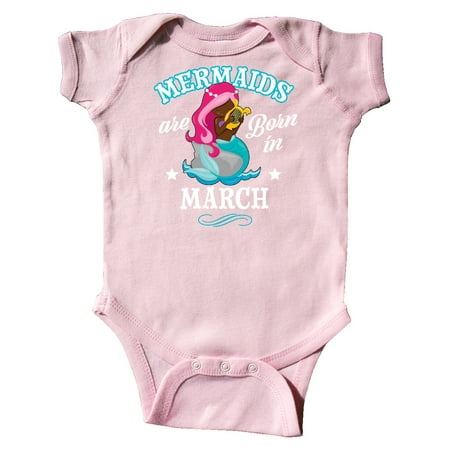 Inktastic Mermaids are born in March Birthday Gift Baby Girl Bodysuit